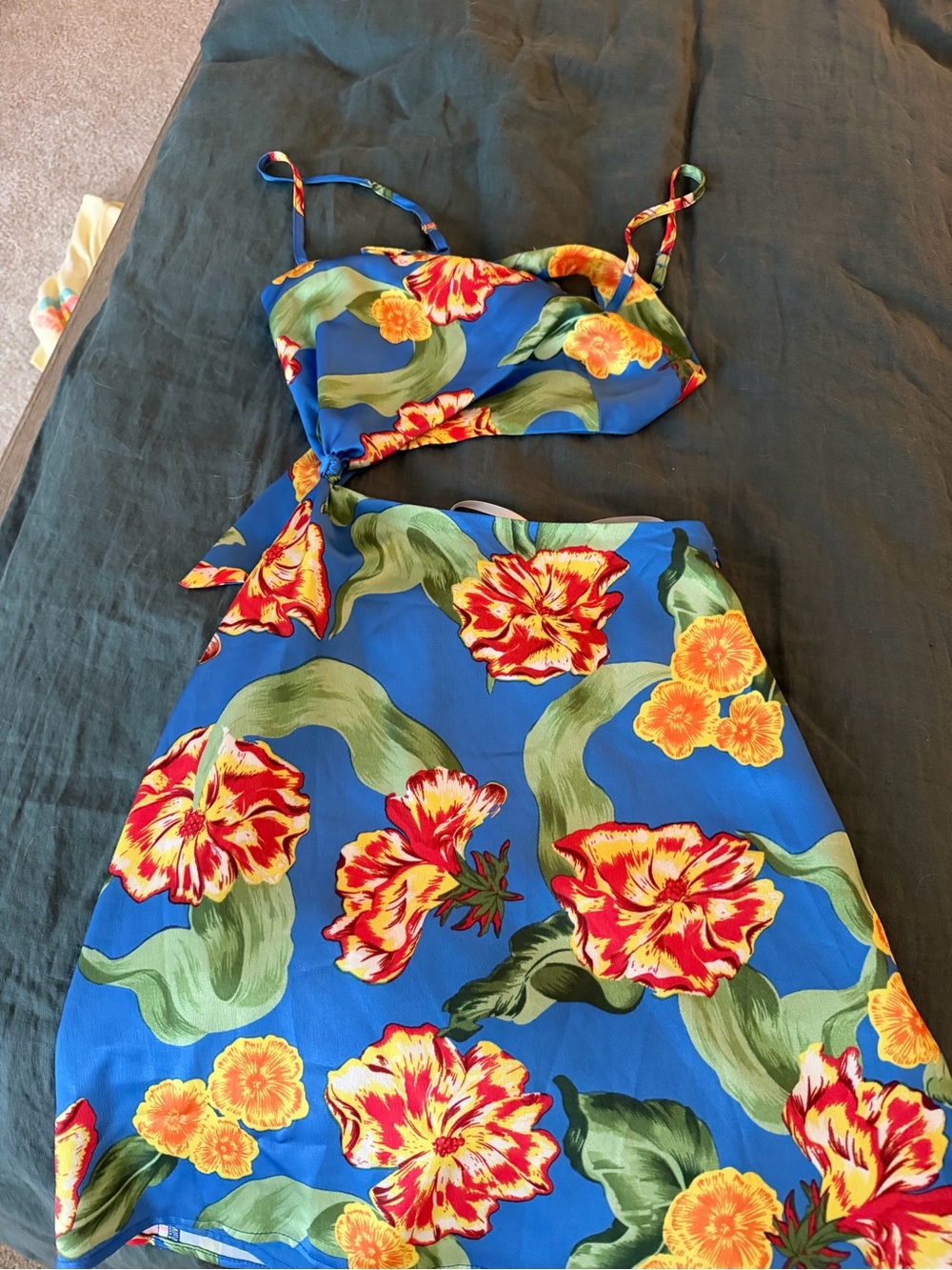 More To Come Floral Dress in Blue and Green